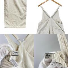 美品 Chou Chou シュシュ コーデュロイ 無地 秋冬 AW サロペット ポリエステル アイボリー レディース F【古着】【中古】【送料無料】の画像
