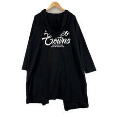 美品 Rodeo Crowns ロデオクラウンズ バックプリント 秋冬 AW カーディガン ポリエステル ブラック レディース F ロングカーディガン【古着】【中古】【送料無料】の画像