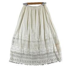 美品 URBAN RESEARCH DOORS アーバンリサーチドアーズ レース 春夏 SS ロングスカート コットン アイボリー レディース 1 ティアード【古着】【中古】【送料無料】の画像