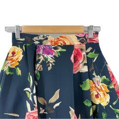 美品 pattern パターン 花柄・ボタニカル 春夏 SS スカート ポリエステル ネイビー レディース M【古着】【中古】【送料無料】の画像