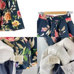 美品 pattern パターン 花柄・ボタニカル 春夏 SS スカート ポリエステル ネイビー レディース M【古着】【中古】【送料無料】の画像