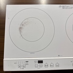 IHクッキングヒーター 2口 ホワイトの画像