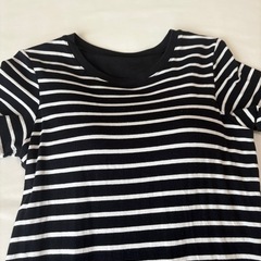 UNIQLO ユニクロ　ブラ付きワンピース　ボーダー 半袖ワンピース　Mの画像