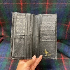 オーストリッチ　長財布　ブラック　 GENUINE OSTRICH SKINの画像