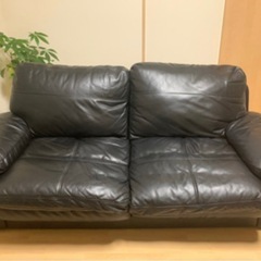 [美品] ニトリ  レザーソファー　３人用本革ソファーの画像