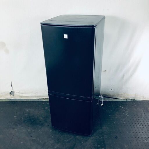 ID:rf00208 三菱 MITSUBISHI 冷蔵庫 一人暮らし 中古 2020年製 2ドア 146L キーワードブラック ファン式 右開き MR-P15EF-KK  【リユース品：状態A】【送料無料】【設置費用無料】