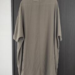 Mushroom ☆ モスグリーン 麻混じりの膝丈 ワンピース 新品同様の画像