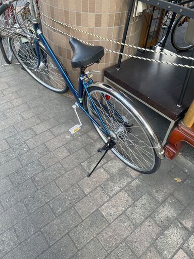 リサイクルショップどりーむ荒田店　No420 自転車　シティサイクル　２７インチ　ギア切り替え付き♪　ライト付き♪　メタリックブルー／シルバー