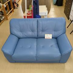 2掛けソファ  レザー ブルー系 【こちらは店舗です。浜村鹿野温泉ICから3分 買取本舗 宮本リサイクル 営業時間9～19時 定休日水曜のみ←連絡できませんm(_ _)m】の画像