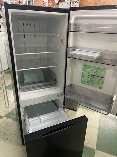 ジャングルジャングル貝塚店 153L冷蔵庫  東芝 GR-U15BS 2022年製 2ドア冷蔵庫 ブラック 黒 一人暮らし 洗浄済み 