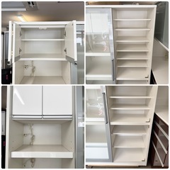 【超美品‼️】定価38万♪ 松田家具 120cm幅ダイニングボード 食器棚 キッチン収納家具 ホワイト♪の画像