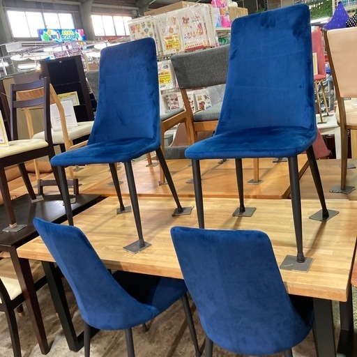 ダイニング5点セット　ブルー