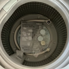 取扱説明書付き✨AQUA 2020年製 6,0㎏　AQW-S60H(W) 白 洗濯機の画像