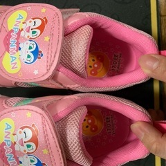 スニーカー 靴 シューズ アンパンマン　ピンク　女の子　moonstar 17EE（数回使用）の画像