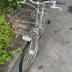 自転車　No.366　シルバー　パナソニック　内装3段切替　27インチ　LEDオートライト、鍵付き　【リサイクルショップどりーむ天保山】の画像