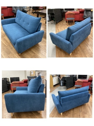 S710 NITORI ニトリ カジュアルソファ(パック3) ブルー 幅132cm USED 綺麗