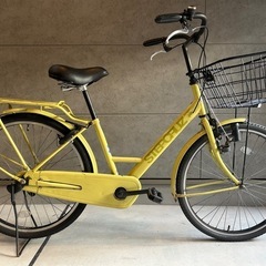 シティサイクル 黄色　ブリヂストン　ステップクルーズ　カゴサドル新品の画像