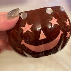 陶器のかぼちゃ🎃の入れ物　ハロウィンの画像