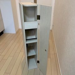 未使用　新品　ニトリ　トイレ収納　トュールホワイトウォッシュ　の画像