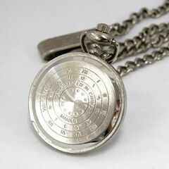 動作品 MANAS クオーツ式懐中時計 3針 オープンフェイス ローマンインデックス チェーン社外品 25年8月電池交換 札幌市 清田区 平岡の画像