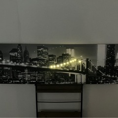 ニトリ　LEDライト付き　ニューヨーク夜景キャンバスポスターの画像