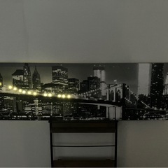ニトリ　LEDライト付き　ニューヨーク夜景キャンバスポスターの画像