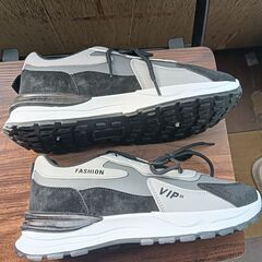 新品 25.5cm メンズ スニーカー グレー 厚底 シューズ 普段着  識別番号:【N240-S】の画像