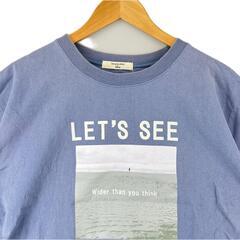 SM2 サマンサモスモス 前面プリント 春夏 SS 半袖Tシャツ コットン ライトブルー ユニセックス F【古着】【中古】【送料無料】の画像
