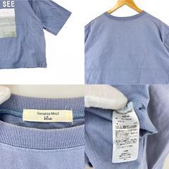 SM2 サマンサモスモス 前面プリント 春夏 SS 半袖Tシャツ コットン ライトブルー ユニセックス F【古着】【中古】【送料無料】の画像