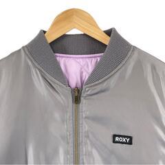 美品 ROXY ロキシー リバーシブルMA-1 ブランドロゴ 秋冬 AW フライトジャケット ポリエステル グレー レディース ボンバージャケット【古着】【中古】【送料無料】の画像