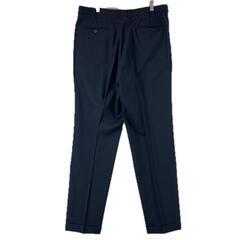 美品 ノーブランド  ストライプ オールシーズン スラックス ウール ブラック メンズ【古着】【中古】【送料無料】の画像