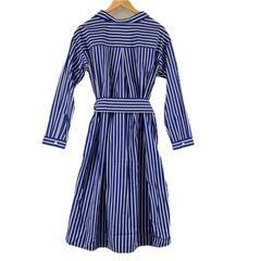 極美品 PLST プラステ ストライプ 春夏 SS ワンピース コットン ブルー レディース M シャツワンピース【古着】【中古】【送料無料】の画像