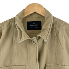 美品 green label relaxing グリーンレーベルリラクシング 無地 秋冬 AW 長袖シャツ コットン ベージュ レディース【古着】【中古】【送料無料】の画像