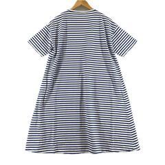 極美品 AFTERNOON TEA WARDROBE アフタヌーンティー ワードローブ ボーダー 春夏 SS ワンピース ポリエステル ブルー レディース MR tシャツワンピース【古着】【中古】【送料無料】の画像