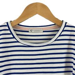極美品 AFTERNOON TEA WARDROBE アフタヌーンティー ワードローブ ボーダー 春夏 SS ワンピース ポリエステル ブルー レディース MR tシャツワンピース【古着】【中古】【送料無料】の画像