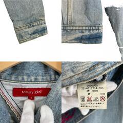 美品 tommy girl トミーガール 無地 秋冬 AW デニムジャケット コットン ライトブルー レディース S【古着】【中古】【送料無料】の画像