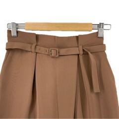 美品 Repessely レペスリー 無地 オールシーズン ワイドパンツ ポリエステル ライトブラウン レディース【古着】【中古】【送料無料】の画像