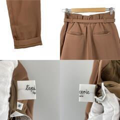 美品 Repessely レペスリー 無地 オールシーズン ワイドパンツ ポリエステル ライトブラウン レディース【古着】【中古】【送料無料】の画像