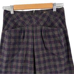 美品 Minyu ミニュウ チェック 秋冬 AW ワイドパンツ ウール/カシミヤ マルチカラー レディース 1【古着】【中古】【送料無料】の画像