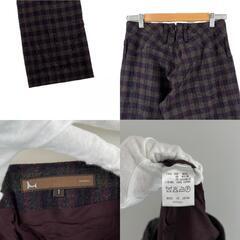 美品 Minyu ミニュウ チェック 秋冬 AW ワイドパンツ ウール/カシミヤ マルチカラー レディース 1【古着】【中古】【送料無料】の画像