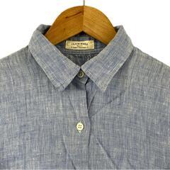 美品 FRAMeWORK フレームワーク 無地 春夏 SS 長袖シャツ 麻 ライトブルー レディース【古着】【中古】【送料無料】の画像