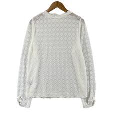 美品 axes femme アクシーズファム レース 秋冬 AW ブラウス ナイロン ホワイト レディース F レースカットトップ【古着】【中古】【送料無料】の画像