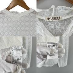 美品 axes femme アクシーズファム レース 秋冬 AW ブラウス ナイロン ホワイト レディース F レースカットトップ【古着】【中古】【送料無料】の画像