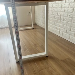 【引き取り限定】杉 無垢 一枚板 デスク 天板 アイアン脚付きの画像