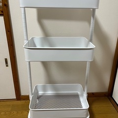 ニトリ ホワイト ワゴン 収納 の画像