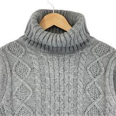 美品 ノーブランド  無地 秋冬 AW 長袖ニット アクリル グレー レディース【古着】【中古】【送料無料】の画像