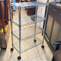 キャスター付き 4段 スチールラック メタルラック 横幅61cm奥行31cm高さ95cm★買取帝国 志木店の画像