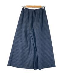 美品 innowave イノウェーブ ガウチョパンツ ストライプ 秋冬 AW ワイドパンツ ポリエステル ダークネイビー レディース M ワイドレッグ　ピンストライプ【古着】【中古】【送料無料】の画像
