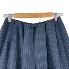 美品 innowave イノウェーブ ガウチョパンツ ストライプ 秋冬 AW ワイドパンツ ポリエステル ダークネイビー レディース M ワイドレッグ　ピンストライプ【古着】【中古】【送料無料】の画像