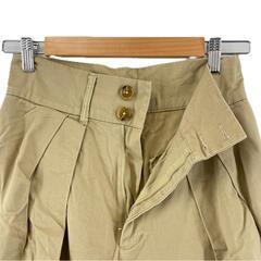 美品 Falksy フォルクシー ハイウエストツータックワイドテーパードチノパンツ 無地 オールシーズン ワイドパンツ コットン ベージュ レディース M【古着】【中古】【送料無料】の画像